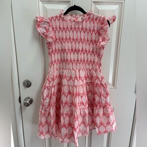SLV Sur La Vague Smocked Ruffle Sleeve Dress One Size